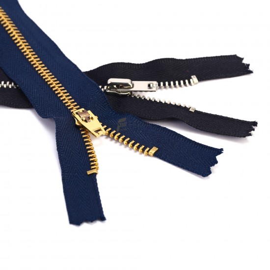 Metal Fermuar Dipli Nikel-Gold Diş Metal Fermuar Dipli Nikel-Gold Diş