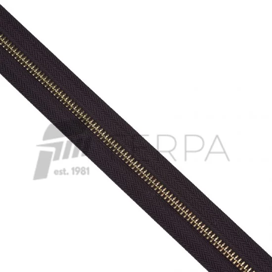 Metal Fermuar Altın 5 Metre (Kürsör ve Stoper Dahil)