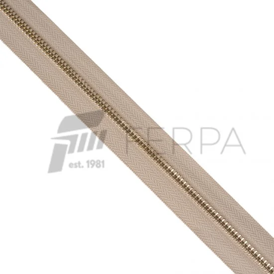 Metal Fermuar Altın 5 Metre (Kürsör ve Stoper Dahil)