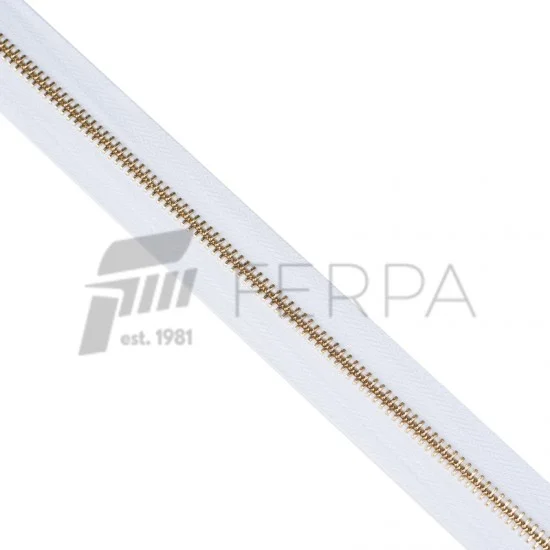 Metal Fermuar Altın 5 Metre (Kürsör ve Stoper Dahil)