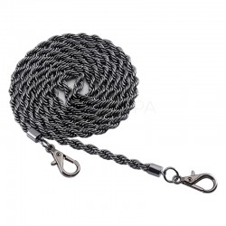 SİYAH RENK BÜKÜMLÜ HALAT MODEL METAL ÇANTA ZİNCİRİ/FREE NİKEL ASKI 120 CM