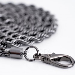 SİYAH RENK BÜKÜMLÜ HALAT MODEL METAL ÇANTA ZİNCİRİ/FREE NİKEL ASKI 120 CM SİYAH RENK BÜKÜMLÜ HALAT MODEL METAL ÇANTA ZİNCİRİ/FREE NİKEL ASKI 120 CM