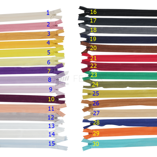 Gizli Elbise Fermuarı 50 cm Gizli Elbise Fermuarı 50 cm