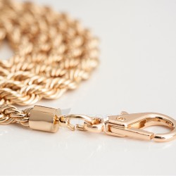 BÜKÜMLÜ HALAT MODEL METAL ÇANTA ZİNCİRİ/ALTIN RENK NİKEL FREE ASKI 120 CM