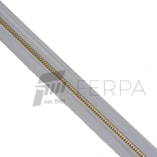 Metal Fermuar Altın 5 Metre (Kürsör ve Stoper Dahil)
