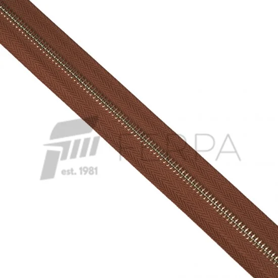 Metal Fermuar Altın 5 Metre (Kürsör ve Stoper Dahil)