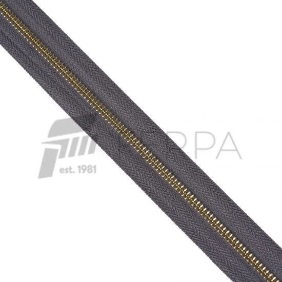 Metal Fermuar Altın 5 Metre (Kürsör ve Stoper Dahil)