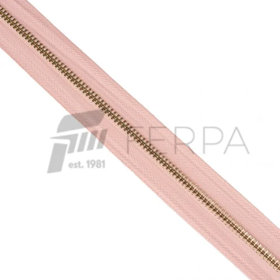 Metal Fermuar Altın 5 Metre (Kürsör ve Stoper Dahil)